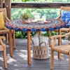 ASTNIC Round Tablecloth, Waterproof Elastic Edged Fitted Vinyl Table Cloth