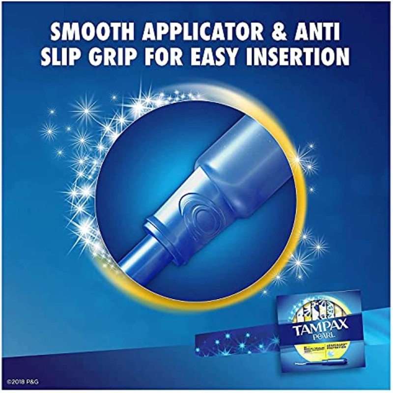 Tampax Pearl Plastic, Antigravity LeakGuard Braid, Regular Absorbency Unscented