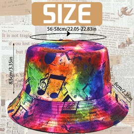 CWENDANER Bucket Hat Retro 80s 90s Style Fashionable Fishing Hat Unisex Reversible Fishing Hat Double Sided Sun Hat, yinyuefu