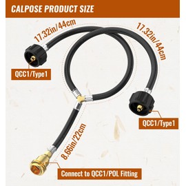 CALPOSE Y Type Splitter Propane Tank Converter Adapter Hose, dual propane tank connection kit with 2-Way QCC1 Inlet and POL/QCC1 Outlet to Connect 5-40lb Tank for Grill, Heater, Fire Pit, Fireplaces