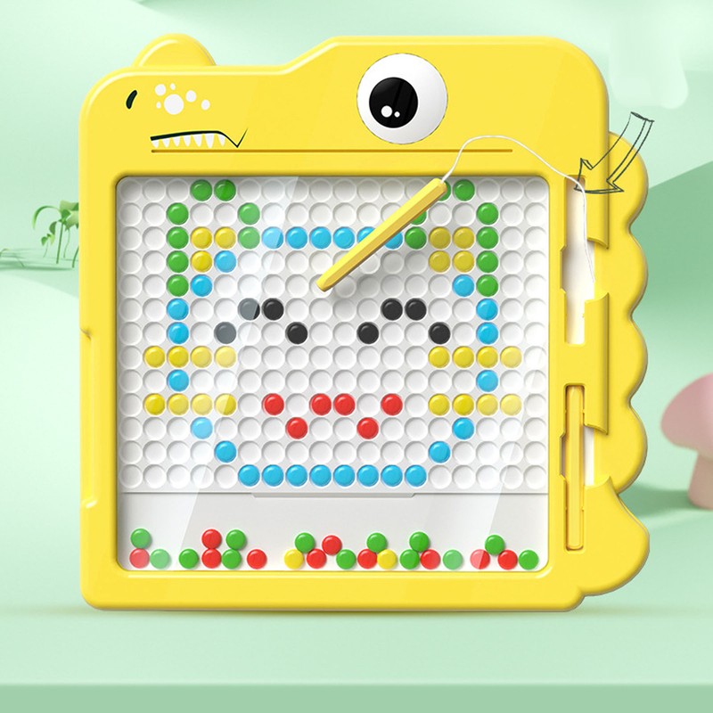 Magnetic Doodle Board Dinosaur Shape Dust Free Dot Art Preschool