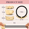 JIRIS 3PCS Metal Hair Tie For Women,Gold Cuffs,Metal Geometric Gold