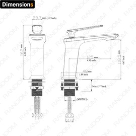 RANDOM Single Hole Bathroom Sink Faucet Brushed Gold Bathroom Faucet Single Handle Brass Basin Mixer Tap Deck Mount,cUPC Certified Water Supply Hot and Cold Hose.68008BG