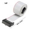 sourcing map IDC 14 Pin Flat Ribbon Wire Grey Flexible