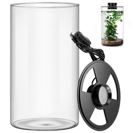 Mini Desktop Glass Plant Terrarium with Grow Light - Planter for Succulent Moss Miniature Gardening Landscape, Fish Tank Indoor Plant Growth Office Home Decoration Plant Lovers Gifts