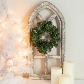 Group of 4 Artificial Windsor Pine Wreaths by Factory Direct Craft - Small Greenery Wreaths for Christmas Decorating and Holiday Centerpieces (8 Inches)