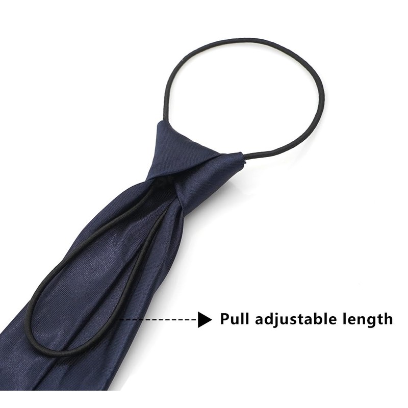MESU Pre-Tied Kids Necktie Satin Plain Colored Tie Blue