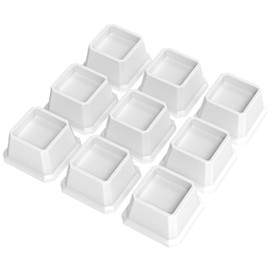 Whynonap Bed Risers 2 Inch Set of 9, Heavy Duty Bed Elevators Risers for Bed Frame 9 Pack Lifts Up 2000 lbs Sofa Table Furniture Riser, White