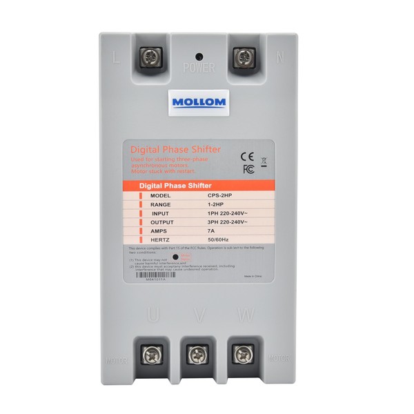 MOLLOM 3 Phase Converter, Digital Phase Shift 1.5KW 2HP 7Amps