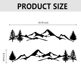 2PCS Car Stickers and Decals with Snowy Mountain Forest,Stylish Vinyl Car Decals Stickers for Outside of Cars Body Trunk Bumper,Universal Waterproof Sticker for Cars (Black)