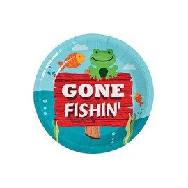 Fun Express - Little Fisherman Dessert Plates for Birthday - Party Supplies - Print Tableware - Print Plates & Bowls - Birthday - 8 Pieces