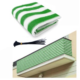 51buyoutgo Green Balcony Privacy Screen, 400x90 cm Balcony Privacy & Protective Screens, Apartments Railing Privacy Cover for Patio Deck Fence