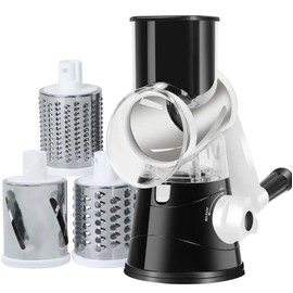 SIZAH Black Cheese and Vegetable Grater with 3 Blades – Effortless Kitchen Tool