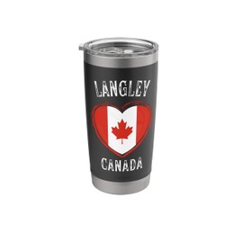 Canada Flag Heart Langley City Stainless Steel Insulated Tumbler
