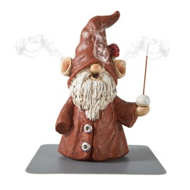 Incense Holder for Sticks, Cute Gnome Statue Incense Cone Burner Ornaments, Adorable Gnome Home Decoration, Unique Gnome Stocking Stuffers for Women Men
