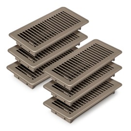 FanGoFast Floor Register Dark Gray and Brown Premium Steel Easy Adjust Floor Vent Cover for Home (Brown-6 Pack, 4×10 Inch)
