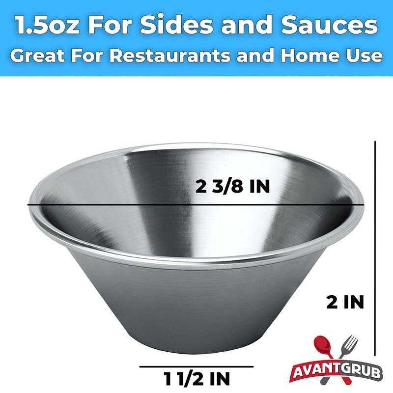 Pro Grade Stainless Steel 1.5 oz Sauce Cups 24 Pk.