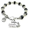 ChubbyChicoCharms Hope Anchors The Soul Beautiful Black Crystal Bracelet with
