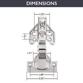 Ilyapa Soft Close Cabinet Hinges Satin Nickel, 2 Pack - Frameless Full Overlay Kitchen Cabinet Door Hinges Hardware