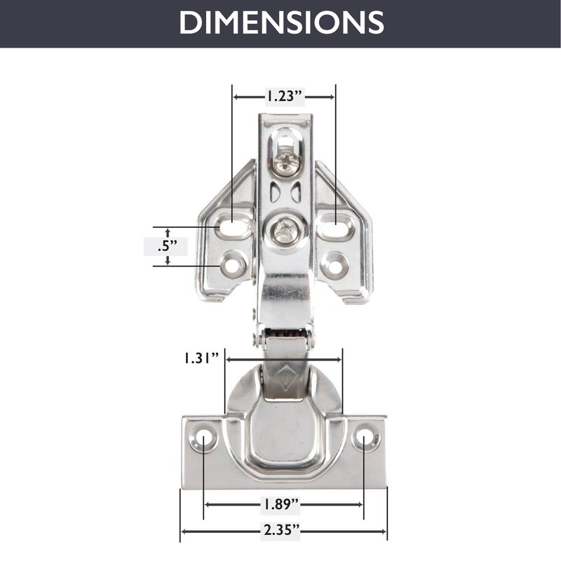 Ilyapa Soft Close Cabinet Hinges Satin Nickel, 2 Pack -