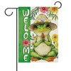 Dyrenson Meditation Yoga Frog Welcome Decorative Garden Flag
