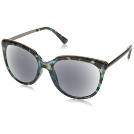 Sofia Vergara x Foster Grant Women's Margarita Full Lens SunReaders Cat-Eye Reading Glasses, Milky Blue Tortoise, 55 mm + 2
