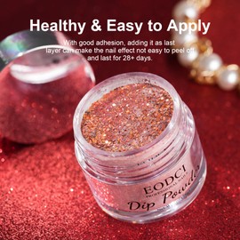 eodci EODCI Glitter Orange Nail Dip Powder, 1 Oz/28g Nail Dipping Powder French Nails Art Starter Manicure DIY Salon Home Gift for Women No UV Lamp Required