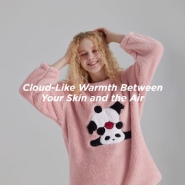 Bedsure Womens Pajama Sets- Winter Soft Fleece Long Sleeve Pajama Loungewear, 2 Piece Warm Fuzzy Ladies Pajama Sleepwear Set