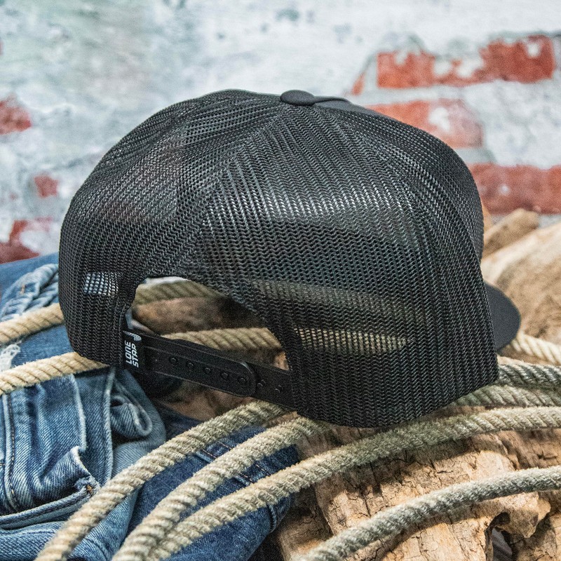 HOOEY Lone Star Beer Patch Adjustable Snapback Hat (Black/White Rope)