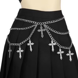 Vintage Metal Waist Chains, Punk Waist Chains, Gothic, Women's Body Chain, Metal Belly Chain, Adjustable Waist, Multi-layer Waist Chain, Belt, Adjustable Body Link Belt, Girls Women, Alloy, Not