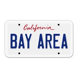 Squiddy Bay Area California State License Plate Style - Vinyl Sticker Decal for Phone, Laptop, Water Bottle (3.5" Wide)
