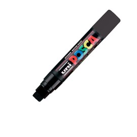Uni-Ball - Posca Extra Breit Meisel Spitze Marker - Schwarz (Packung Mit 5)