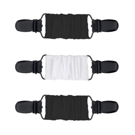 Pack of 3 Clips for Clothes, Black/White Cardigan Clip, Braces Clips, Dress Clip, RCA Clip for Adults, Children, Toddlers