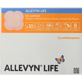 Smith+Nephew ALLEVYN Life - Apósito para heridas, 10 cm x 10 pulgadas