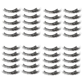 Beavorty 4 Boxes False Lashes Faux Eyelashes Fluffy Natural Look Curly Lashes Women Makeup
