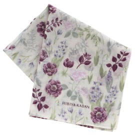 [ブルーミング] 【HIBIYA-KADAN 日比谷花壇】 ヒビヤカダン 大判 ガーゼハンカチ（58cm）季節の花々 (アイボリー) 婦人 レディース ハンカチ ハンカチーフ 約58cm 000188-0020-02