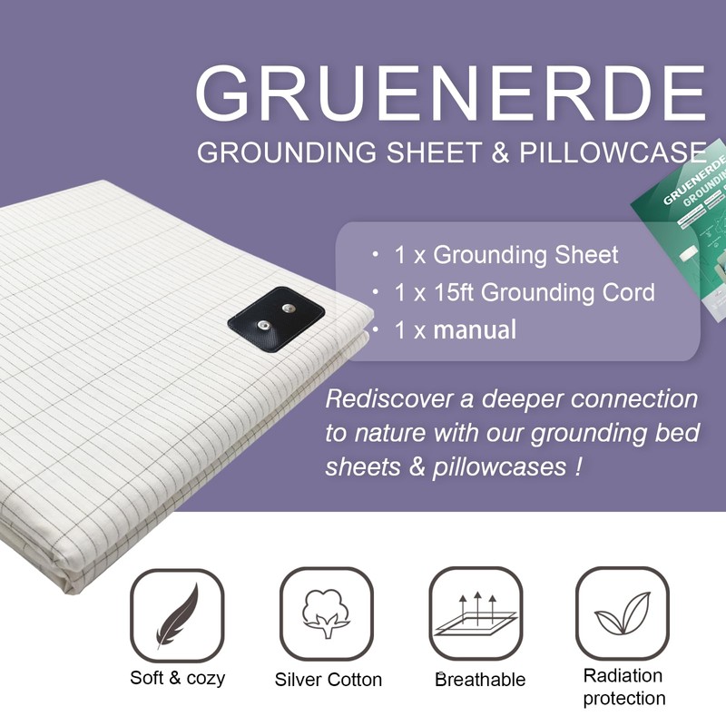 Grounding Pillowcase with 15ft Grounding Cord Conductive Silver Fiber Grounding