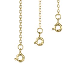 Amberta Genuine 925 Sterling Silver - Extension Chain for Women - 2 mm Curb Chain - Made for Extending Your Necklaces and Bracelets - Length: 25, 50 and 100 mm, Silver, 18 carat gold plated.