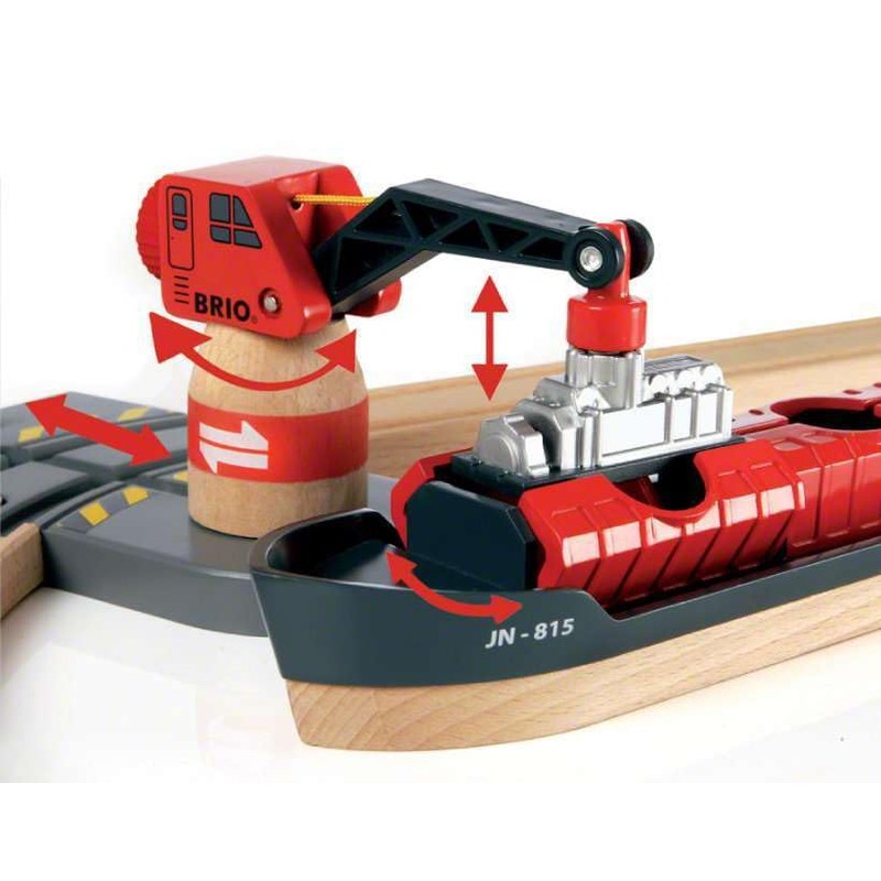 BRIO World - 33061 Cargo Harbor Set | 16-Piece Train