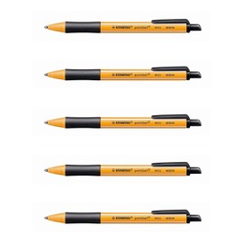 Stabilo Pointball Retractable Ballpoint Pen Line 0.5 mm Black (Pack of 5