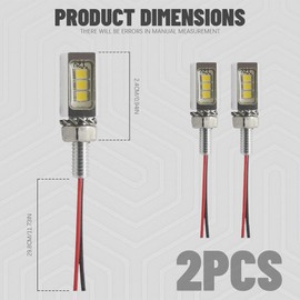 HEVLE 2PCS LED License Plate Light, License Tag Screw Bolt Lamps, Waterproof IP68, Super Bright 12V License Plate LED Bulb Motorcycle Tag Lights Legal for Car Motorcycle Truck RV ATV Bike