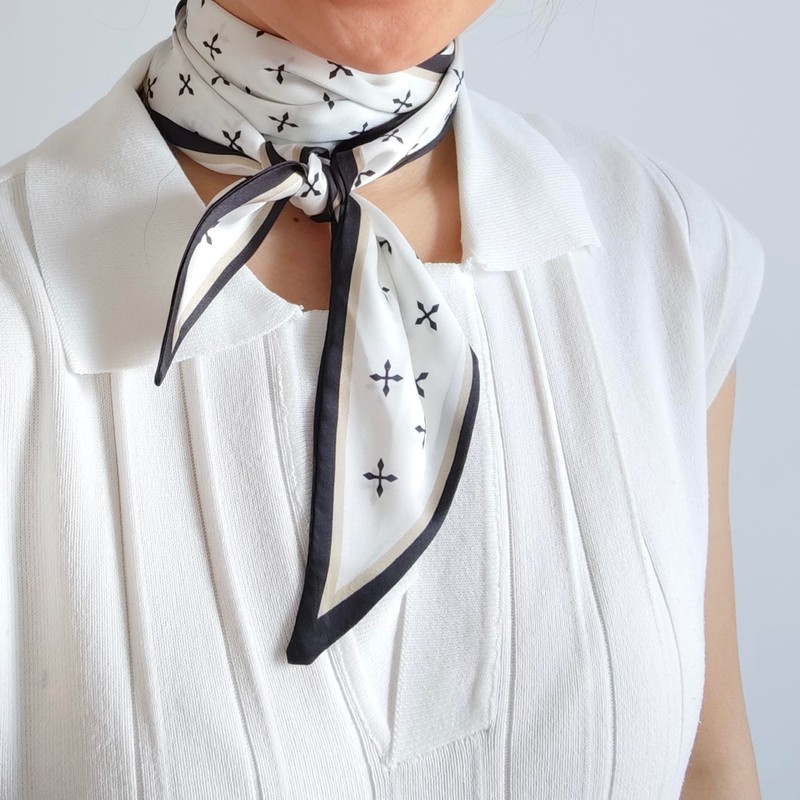 GIMIRO Satin Silk Scarf 148 x 13.5 cm Tie Double