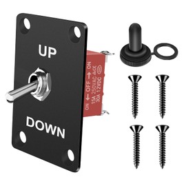 HOKAAER Heavy Duty Toggle Switch ON-Off-ON 12V DC 30A 3 Pin 3 Position SPDT Waterproof Marine Toggle Switch with Aluminum Mounting Panel, Boot Cover Cap for Auto Car Marine Boat