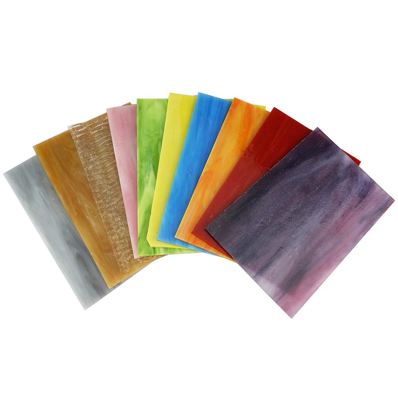 Lanyani（10 Sheets）Variety Stained Glass Sheets 4 x 6 inch Opal