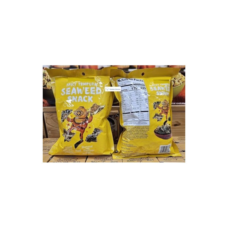 Trader Joe Spicy Tempura Seaweed Snack 2.1oz 60g (Two Bags)