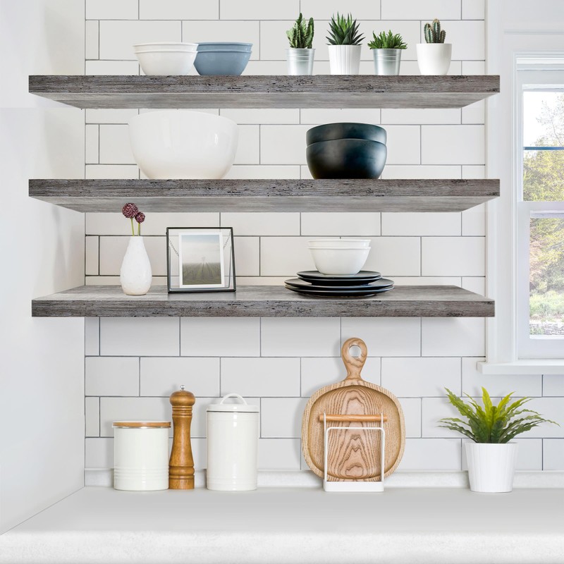 Sorbus Floating Shelves for Wall - 48 Inch Long Bathroom