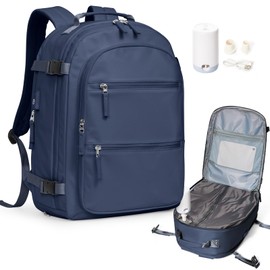 UPPACK Vacuum Travel Backpack for Women Men Large Carry on Backpack Luggage Flight Approved Personal item Travel Bag Work College Casual Daypack Backpacks with Vacuum Compression Navy Blue
