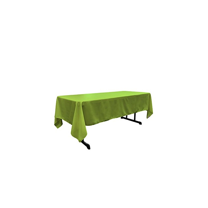 LA Linen Polyester Poplin Rectangular Tablecloth 60" x 126" Lime