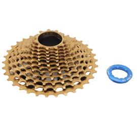 Bicycle Cassette 12 Speed 34T Noiseless Hollow Design High Strength Steel Bike Flywheel for Bike Accessory Replacement Gold