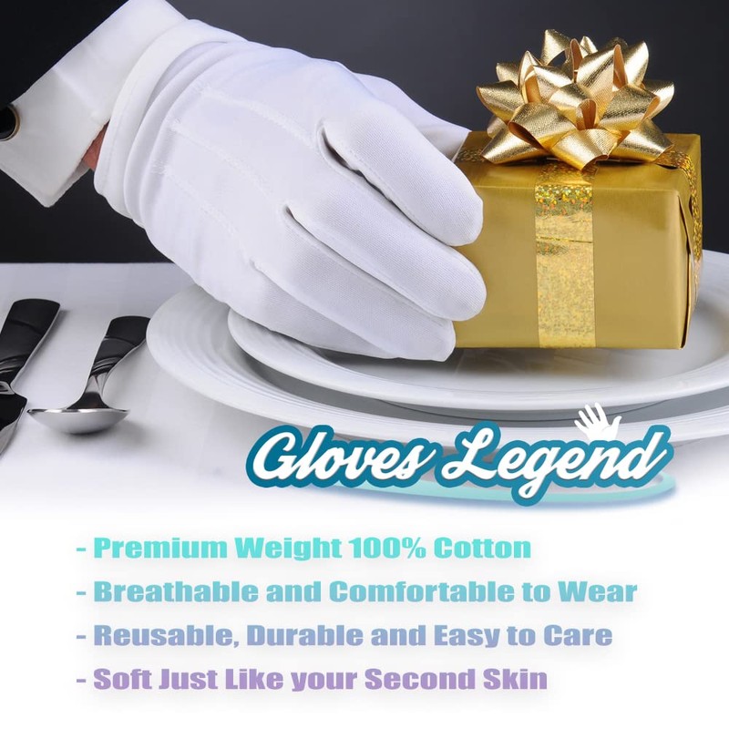 1 Pair (2 Gloves) - Gloves Legend - 100% Cotton